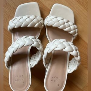 Crème Braided Heels